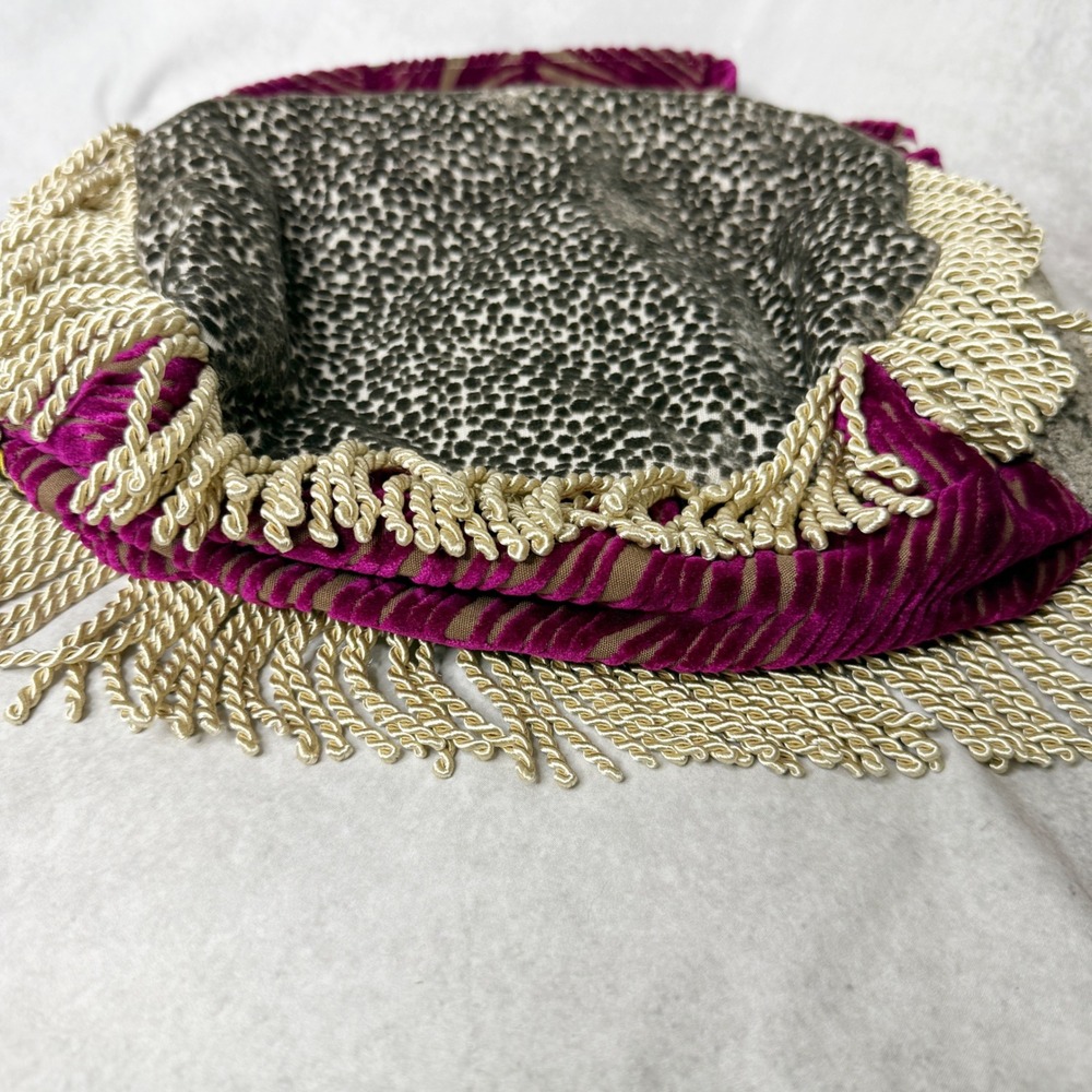MISS‎ MARGO Designs Tapestry Boho Velvet Fringe Funky Crossbody Bag Carpet Bag - Picture 9 of 12